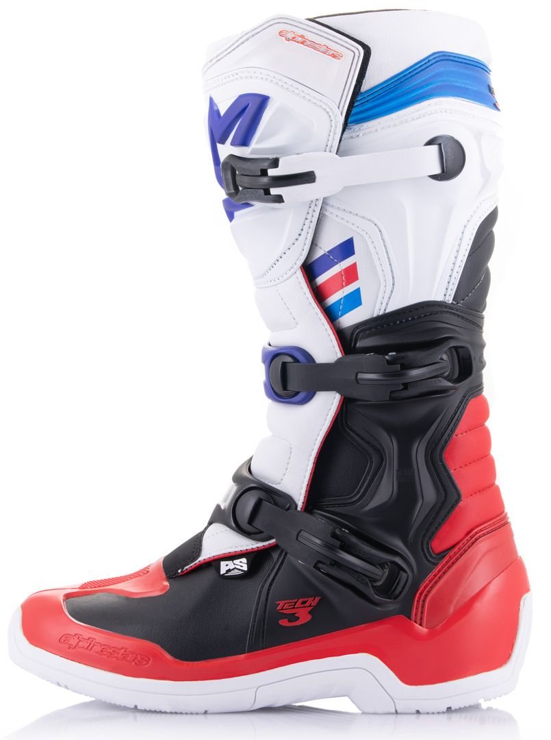 Alpinestars Tech 3  Black/White/Red/Blue Boots : Delivery in 10 Days